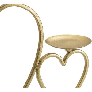 Mauro Ferretti Bougeoir Cœur 2 Bougies 30x9x20 cm doré