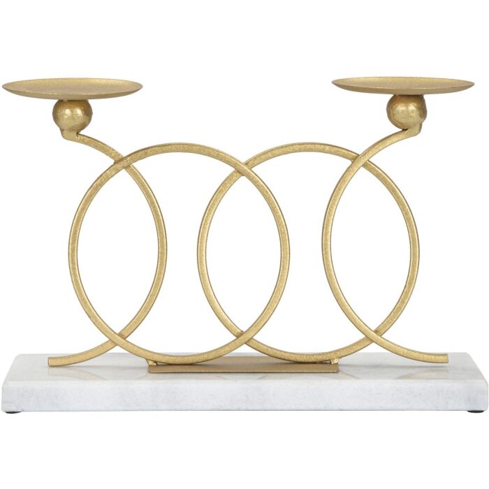 Mauro Ferretti Bougeoir Infini 2 bougies 30x9x20 cm doré