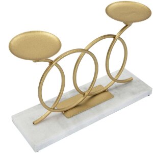 Mauro Ferretti Bougeoir Infini 2 bougies 30x9x20 cm doré