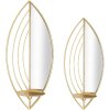 Mauro Ferretti Portavelas Pared Hoja – Set 2un 18x13x41 cm & 15x13x35 cm doré