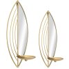 Mauro Ferretti Portavelas Pared Hoja – Set 2un 18x13x41 cm & 15x13x35 cm doré
