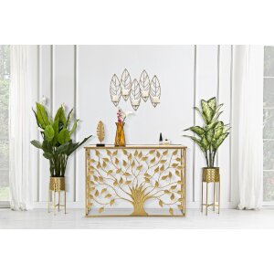 Mauro Ferretti Chandelier mural en forme de feuille pour 5 bougies 66x14x56 cm doré