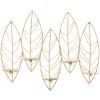 Mauro Ferretti Chandelier mural en forme de feuille pour 5 bougies 66x14x56 cm doré