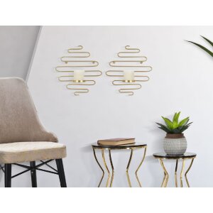 Mauro Ferretti Alid 2er-Set Bougeoir Mural 33x10x34 cm doré
