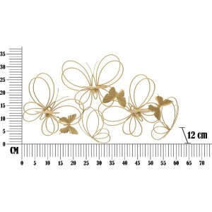 Mauro Ferretti Portachiodi a Muro Farfalle 3 Luce 61x12x34 cm dorato