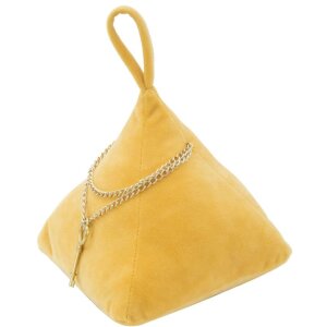Mauro Ferretti Porte-fenêtre Triangle 14x14x20 cm jaune moutarde avec chaîne et pendentif