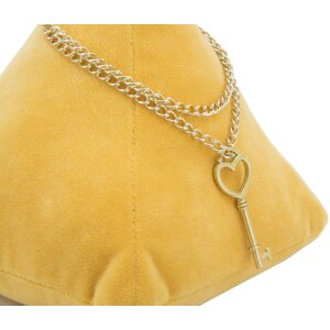 Mauro Ferretti Porte-fenêtre Triangle 14x14x20 cm jaune moutarde avec chaîne et pendentif