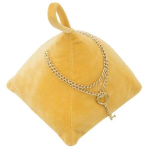 Mauro Ferretti Porte-fenêtre Triangle 14x14x20 cm jaune moutarde avec chaîne et pendentif