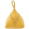 Mauro Ferretti Porte-fenêtre Triangle 14x14x20 cm jaune moutarde avec chaîne et pendentif
