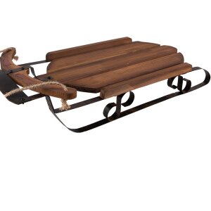 Clayre & Eef Luge décorative en bois Fer brun...