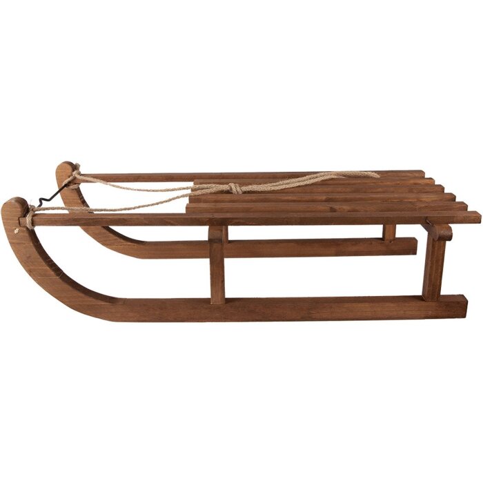 Clayre & Eef Déco Traîneau Bois Marron 80x37x20 cm Vintage Décoration de Noël