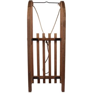 Clayre & Eef Déco Traîneau Bois Marron 80x37x20 cm Vintage Décoration de Noël
