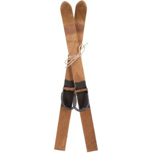 Clayre & Eef Décoration Ski Set 2 Marron Bois...