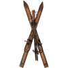 Clayre & Eef Ski de décoration avec bâtons de ski Marron Bois Vintage Fer 24x10x90 cm