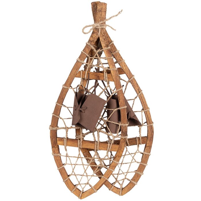 Clayre & Eef Décoration Raquettes à neige Bois Marron Lot de 2 55x22x5 cm