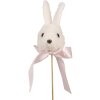 Clayre & Eef Fiche de plante Lapin blanc rose 7x7x33 cm