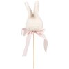 Clayre & Eef Fiche de plante Lapin blanc rose 7x7x33 cm