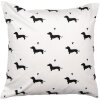 Clayre & Eef Housse de coussin 45x45 cm blanc motif teckel style campagne polyester