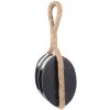 Clayre & Eef Déco Poulie Bois Noir Marron 14x12x21 cm Style Vintage