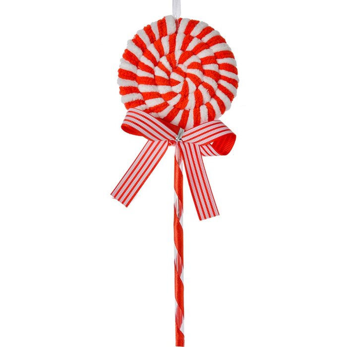 Clayre & Eef 66114R Pendentif Lollipop rouge blanc 9x2x25 cm plastique