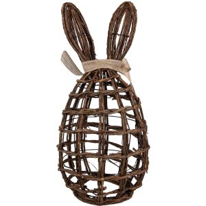 Clayre & Eef Décoration Lapin en rotin brun 23x22x45 cm style rustique
