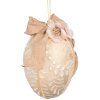 Clayre & Eef 65952 Déco Suspension Oeuf Textile Beige Ø11x17cm Style Vintage
