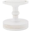 Clayre & Eef Cloche en verre Ø14x34cm blanc style campagnard avec socle en bois