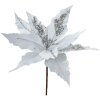 Clayre & Eef Décoration de Noël Fleur Blanc Argent Ø 30x26 cm