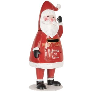 Clayre & Eef 6Y5853 Boîte aux lettres Santa Claus rouge blanc 16x14x35 cm