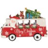 Clayre & Eef 6Y5855 Modèle de bus LED Rouge Blanc 31x15x21 cm Fonctionnement sur piles