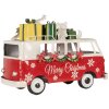 Clayre & Eef 6Y5855 Modèle de bus LED Rouge Blanc 31x15x21 cm Fonctionnement sur piles