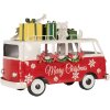 Clayre & Eef 6Y5855 Modèle de bus LED Rouge Blanc 31x15x21 cm Fonctionnement sur piles