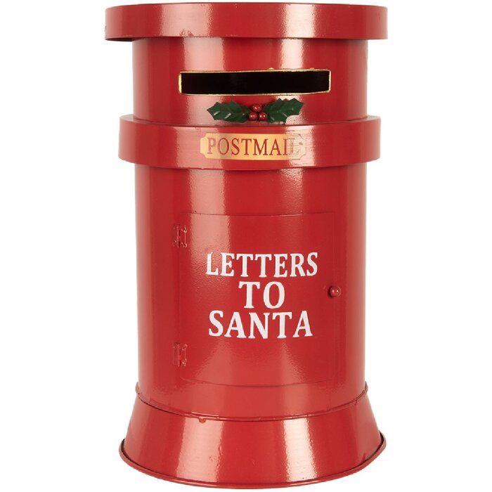 Clayre & Eef 6Y5856 Boîte aux lettres rouge Ø24x38 cm Letters to Santa