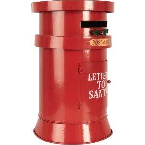 Clayre & Eef 6Y5856 Boîte aux lettres rouge Ø24x38 cm Letters to Santa