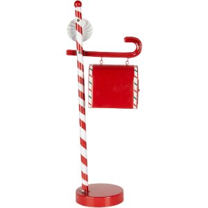 Clayre & Eef 6Y5857 Boîte aux lettres Décoration de Noël Rouge Blanc 20x12x51 cm