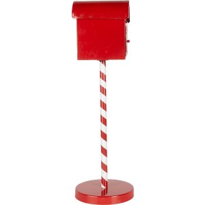 Clayre & Eef Boîte aux lettres Letters to Santa Rouge Ø15x50cm style campagnard métal