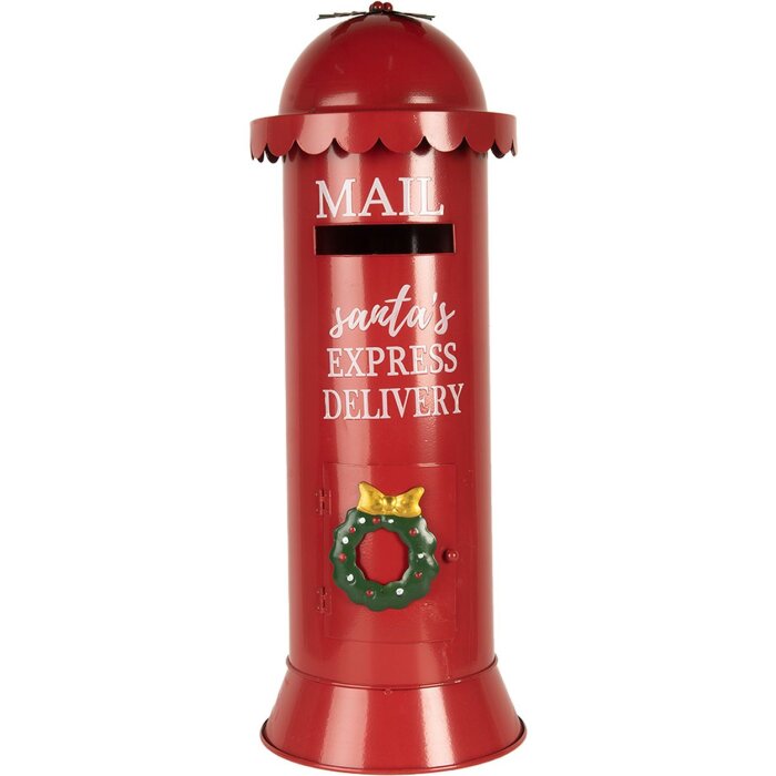 Clayre & Eef 6Y5859 Boîte aux lettres Rouge Ø19x52cm Santas Express Delivery