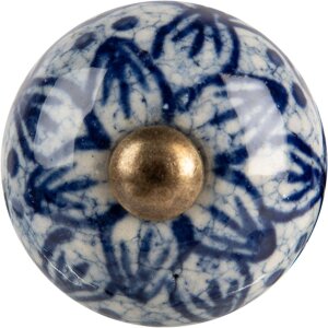 Clayre & Eef Bouton de porte Céramique Bleu...