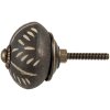 Clayre & Eef 66054 Bouton de porte en céramique Gris Beige Ø4x4cm Style Boho