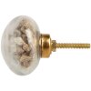 Clayre & Eef Bouton de porte en verre Décor coquillages Beige Ø5x4 cm Maison de campagne maritime
