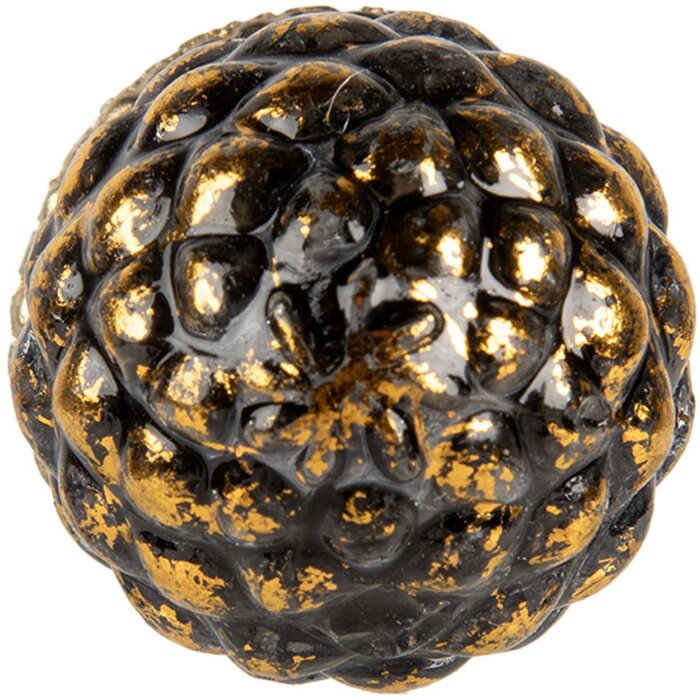 Clayre & Eef 66064 Bouton de porte verre bleu foncé or Ø4cm Classique élégant
