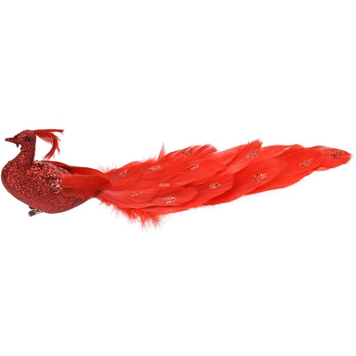 Clayre & Eef Ange de décoration rouge 30x9x9 cm avec clip plastique Noël