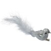 Clayre & Eef 66137 Déco oiseau set 3 argent avec plumes 12x3x4 cm Clip
