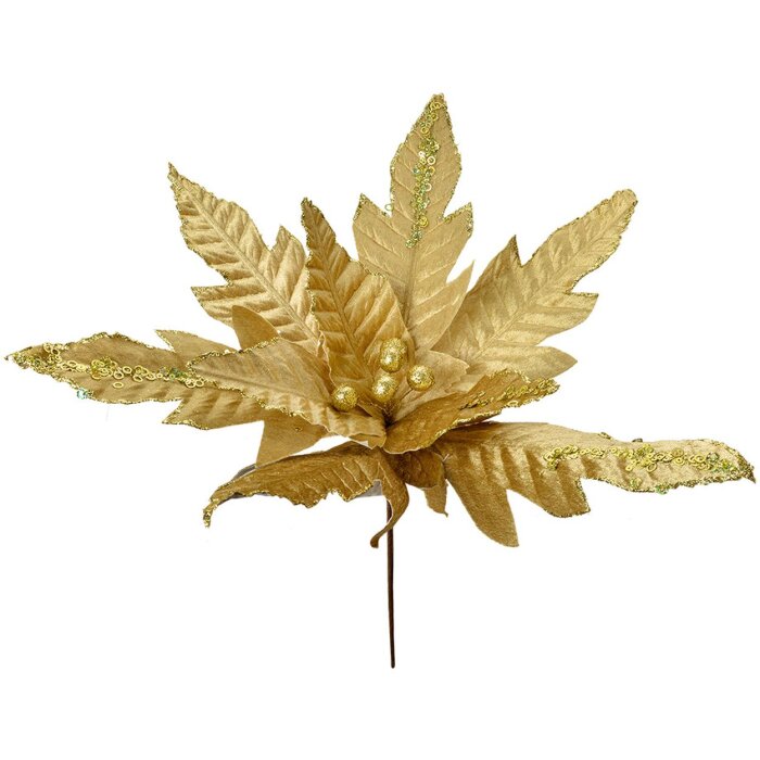 Clayre & Eef 66125 Fleur de Noël or Ø 48x50 cm plastique scintillant