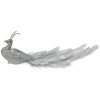 Clayre & Eef Oiseau de décoration argenté scintillant 30x9x9 cm avec plumes et clip