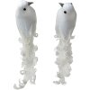 Clayre & Eef Oiseaux de décoration Blanc Lot de 2 19x9x10 cm Plastique
