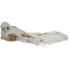 Clayre & Eef Lot de 2 oiseaux décoratifs blanc or 15x8x5 cm plastique scintillant