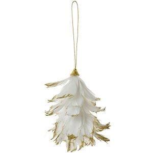 Clayre & Eef Pendentif Fleur blanc-or 14x11x7 cm...