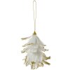 Clayre & Eef Pendentif Fleur blanc-or 14x11x7 cm Plume style campagnard