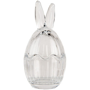 Clayre & Eef Bocal à provisions Lapin en verre clair Ø6x11cm style campagnard